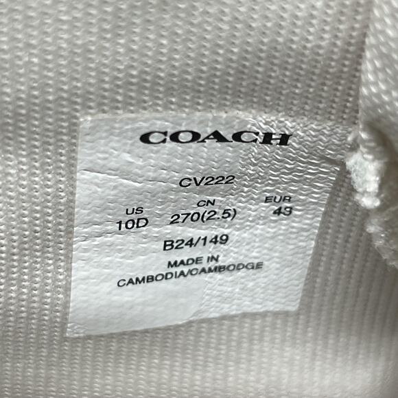 Coach Shoes Mens Size 10 White Teal High Top Signature C Monogram Lace Up CV222 - Picture 8 of 9